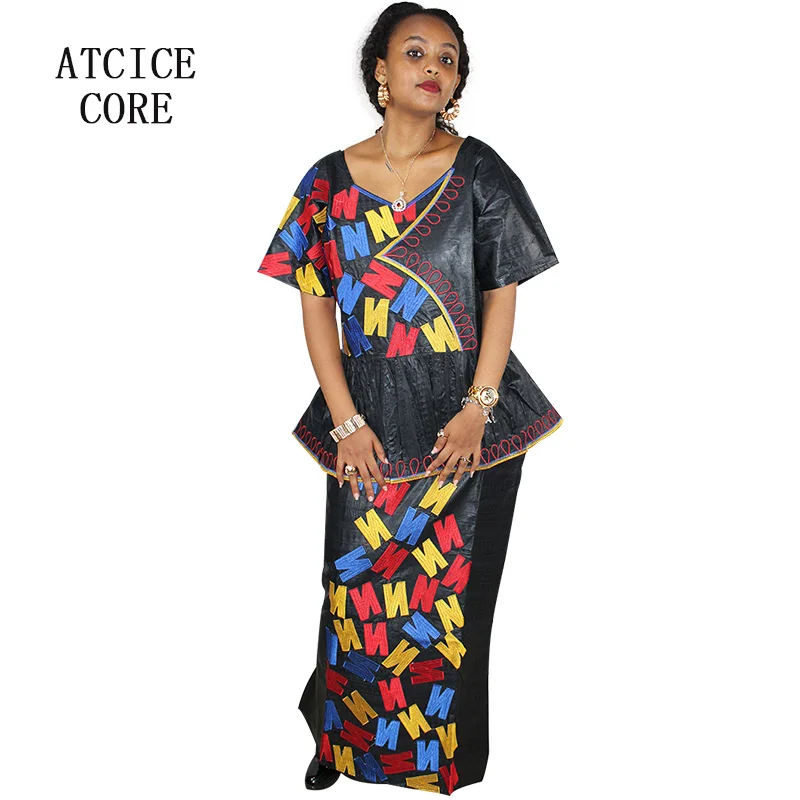 Африканское платье для женщин bazin riche дизайнерское платье с вышивкой