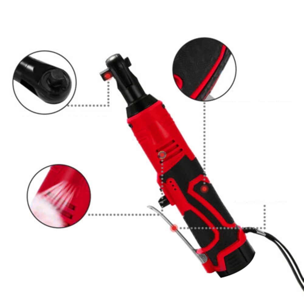 

2pcs/Set Cordless Electric Ratchet Wrench Kit LED Light 28v Charge 3/8inch 85Nm No Battery 500w Power Tools Set
