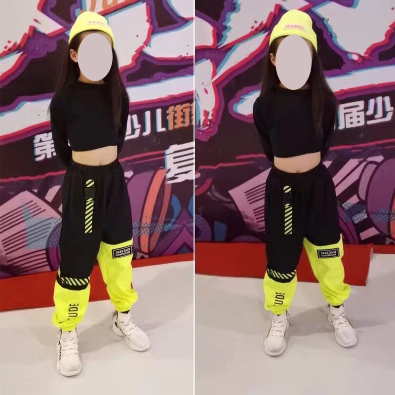 Hip Hop Dance Costumes For Boys Girls Jazz Dance Tops Pants Kids Ballroom Performance Clothes Hiphop Set Stage Outfit