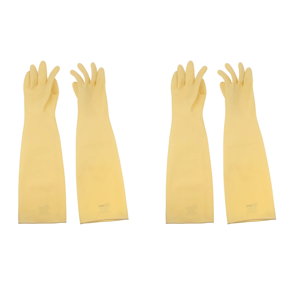 2 Pairs Industrial Rubber Latex Gloves 60cm Safety Gloves Anti Acid Alkali Gloves