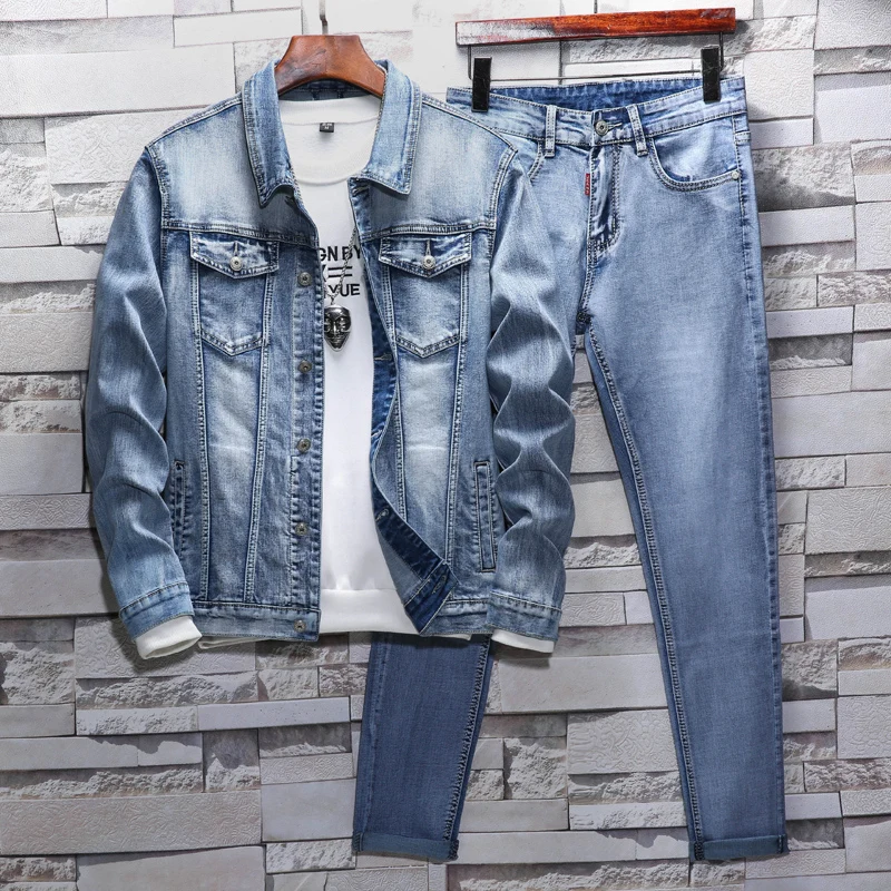 Mens Jeans Suit Sweat Suit Set Men Jacket Spring/autumn Jeans Tracksuit Street Style Cowboy Coat Plus Size Men's Casual Suit Mens Jeans Suit Sweat Suit Set Men Jacket Spring/autumn Jeans Tracksuit Street Style Cowboy Coat Plus Size Men's Casual Suit