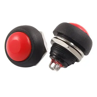 

10 Pcs X RED Momentary OFF(ON) N/O NO Round Push Button Horn Switch 3A 250V AC