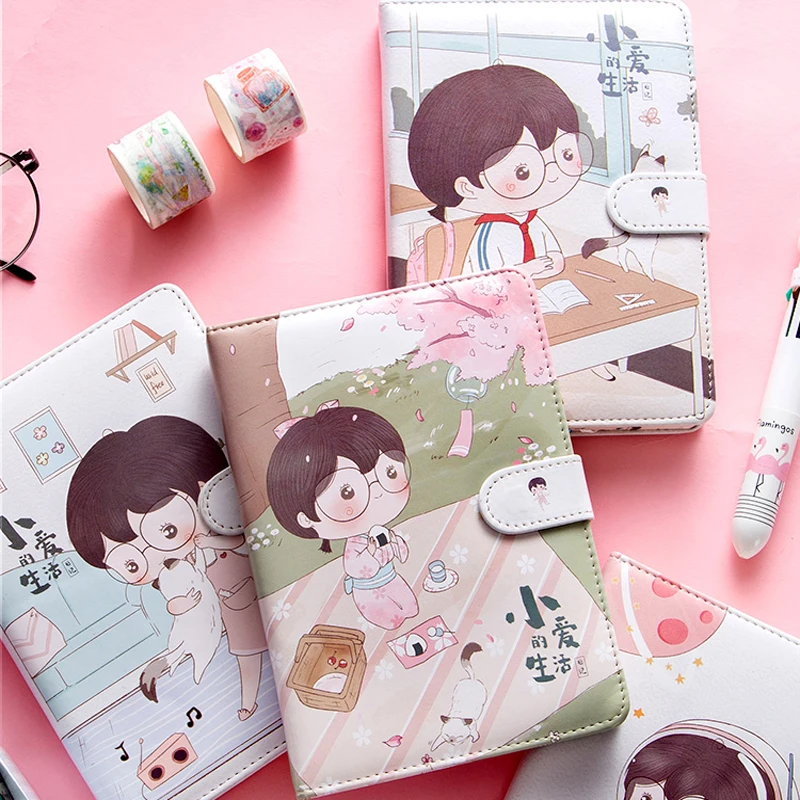 

Creative Fruit Print Notebook Planner Magnetic Buckle PU NoteBook Yearly Agenda Color Illustration Daily Plan Kawaii Stationery