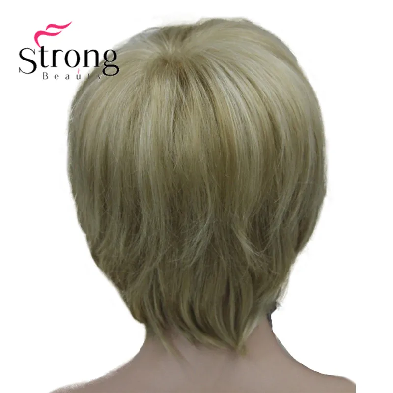 5969 #L16-613 new vogue honey blonde mix short straight lady's synthetic wigs (5)