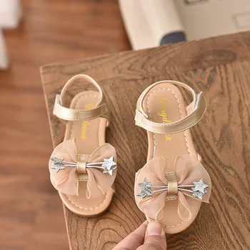 

Summer Princess Bowknot Sandals Girls 2020 Dance Sandals Soft Flat Sandals Party Shose Childrens Girls Kids Beach Shoes D227