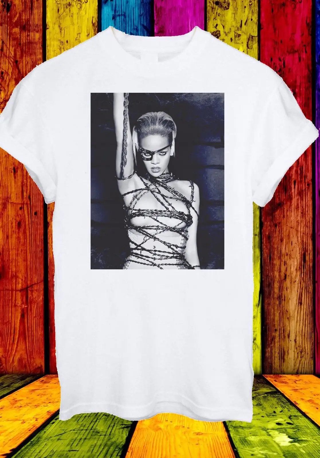 Robyn Rihanna Fenty Singer Barbados Обложка альбома унисекс футболка мужская и женская одежда