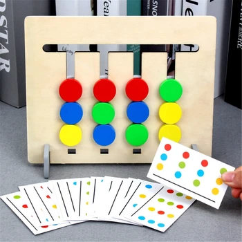 Montessori Toy Colors and Fruits Double Sided Matching Game Logical Reasoning Training Kids Educational Toys Children Wooden Toy 1