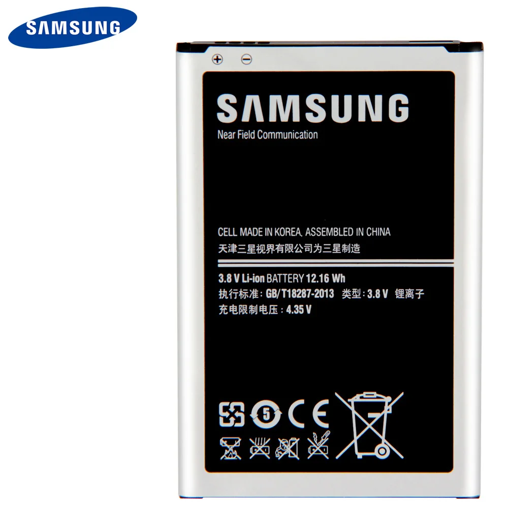 Оригинальный аккумулятор Samsung B800BC B800BE для GALAXY NOTE 3 N9006 N9005 N900 N9009 N9008 N9002 Note3 с NFC 3200