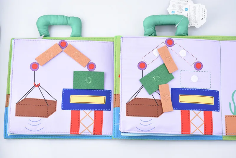 Livro dos Desenhos Livro de Atividade Bebê Pano Animados Tangram Padrão Quebra-cabeça Livros Tranquilos Macio Bonito Desdobramento Aprendizagem Precoce Infantil Educacional 20 Computers & Electronics