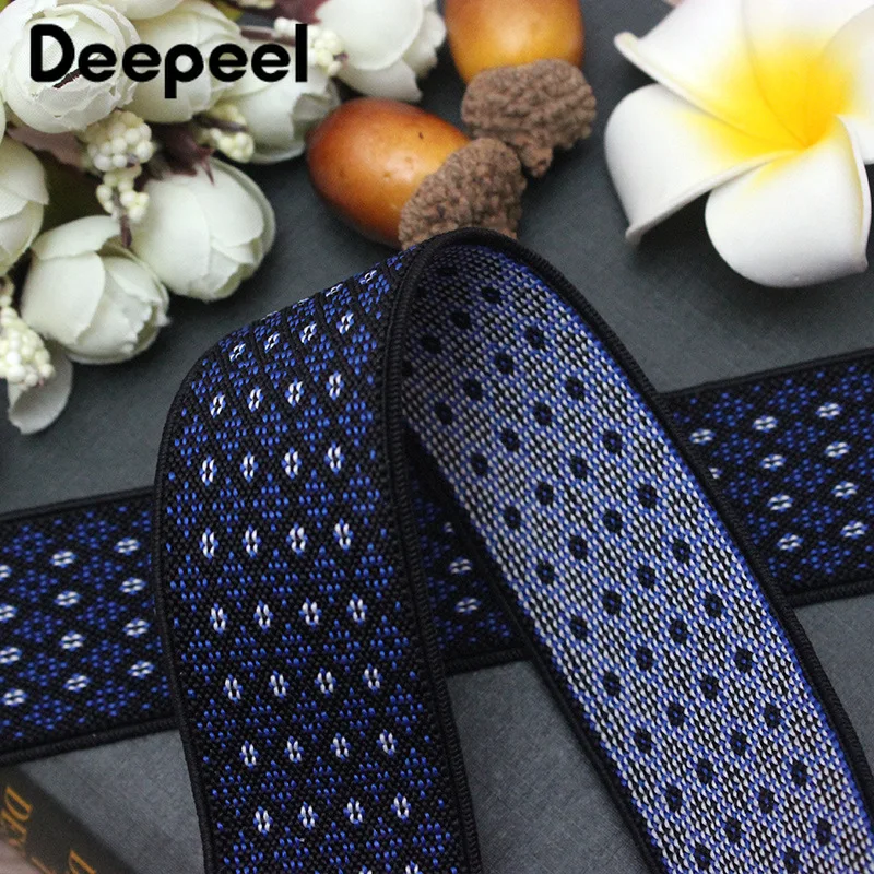 Deepeel 1 шт. 3,5*120 см мужские синие эластичные подтяжки в белый горошек y-образные 4 зажима регулируемые подтяжки для мужчин YB610