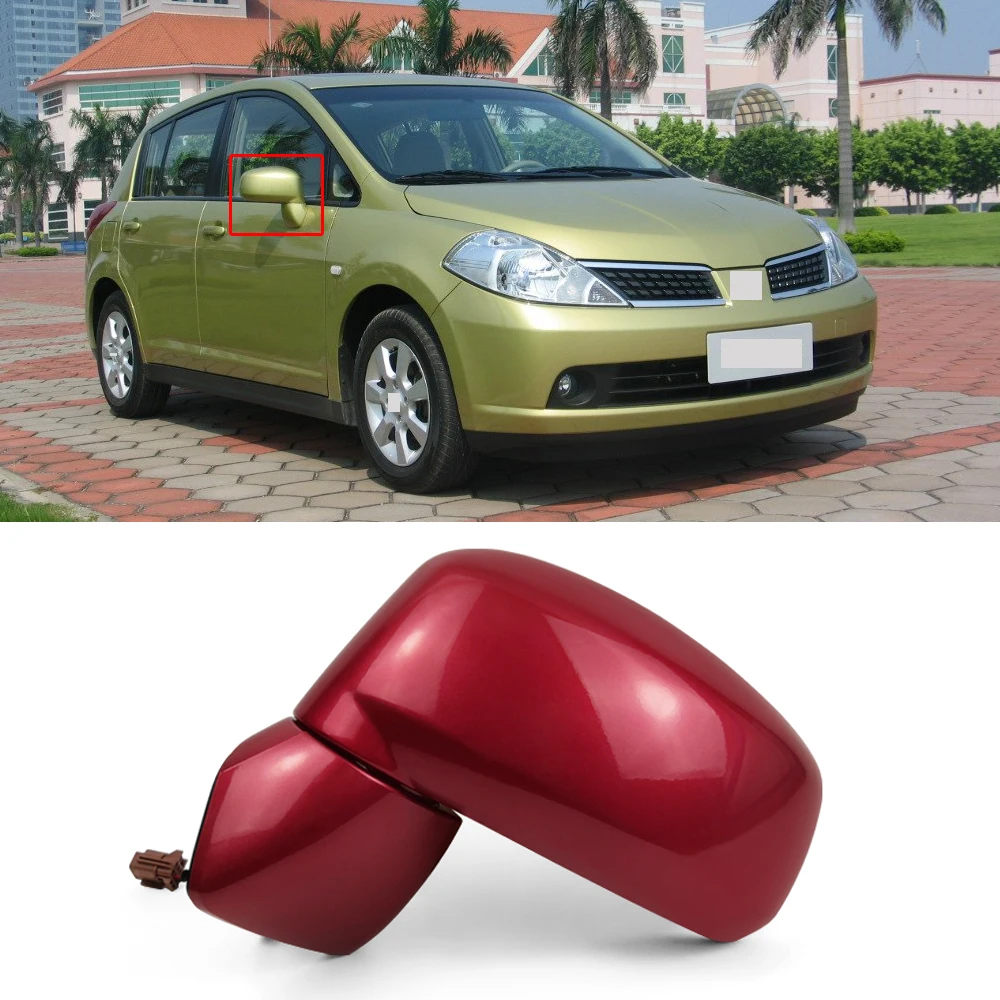 CAPQX для Nissan Tiida 2005 2006 2007 2008 2009 2010 боковое зеркало заднего вида в сборе 3/5