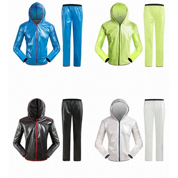 

Adults Men Women Cycling Raincoat Unisex Reusable Long Sleeve Hooded Raincoats Rain Pants Waterproof Rainwear M-3XL
