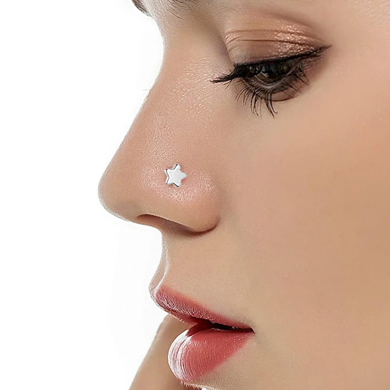 AOEDEJ 10 Pcs 1 Lot 20g Nose Rings & Studs Round Crystal Nose Rings  Piercing Body