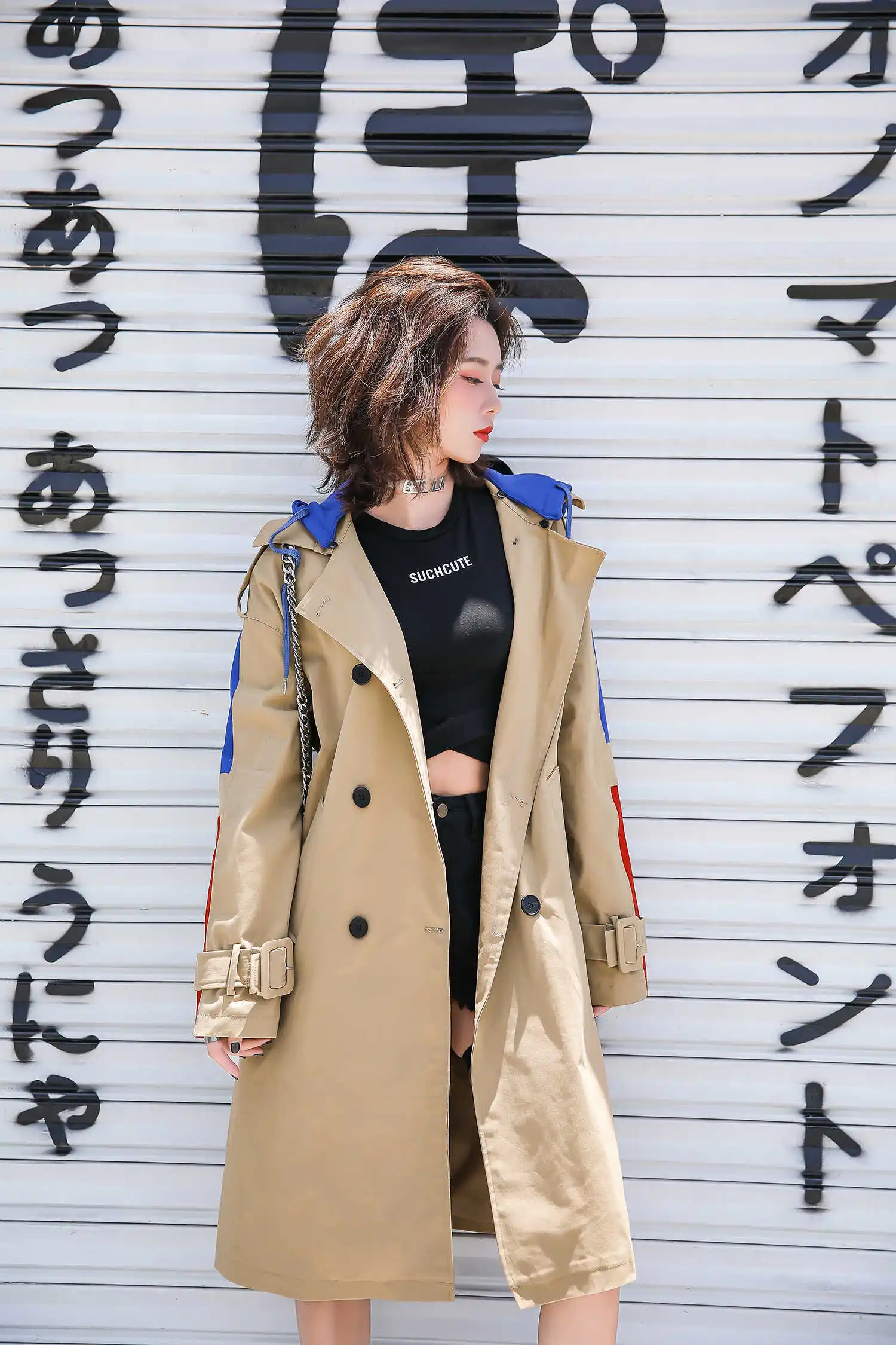 SuperAen Autumn New Korean Style Trench Coat for Women Wild Casual Ladies Windbreaker Long Sleeve Cotton Women Clothing