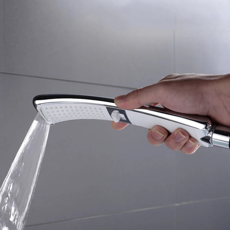 Waterfall 2 Function Hand Held Shower Head High Pressure Rain Shower Sprayer Water Saving New Design Chrome Set Bathroom shower head shower set