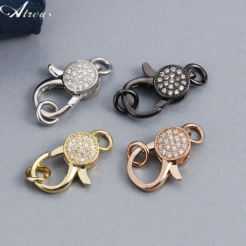 

DIY Jewelry Copper Micro Pave Zirconia Clasps Supplies Findings Fasteners Lobster Screw Connector Hook Women Jewelry Making