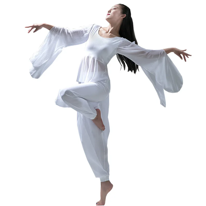 

Dance Rhyme Yoga Clothes Elegant White Yoga Clothes WOMEN'S Suit Dance Belly Costume Dance sha ku Performance Costume Thin
