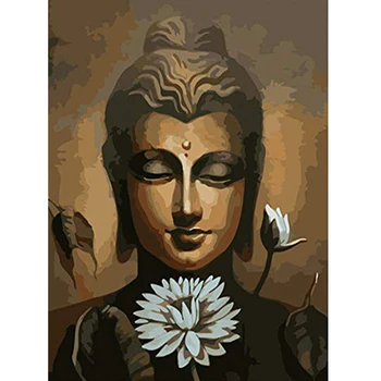 

Painting By Numbers Religious buddha flower Drawing On Canvas Picture Animal Kit Wall Art HandPainted DIY Home Decoration Gift