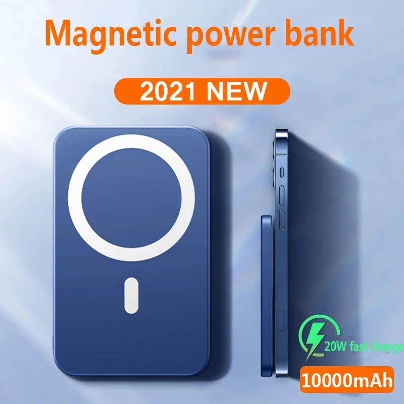 Magsafe-Batería Externa auxiliar de 15W, cargador inalámbrico para apple iphone 12promax mini, 10000mAh, Xiaomi
