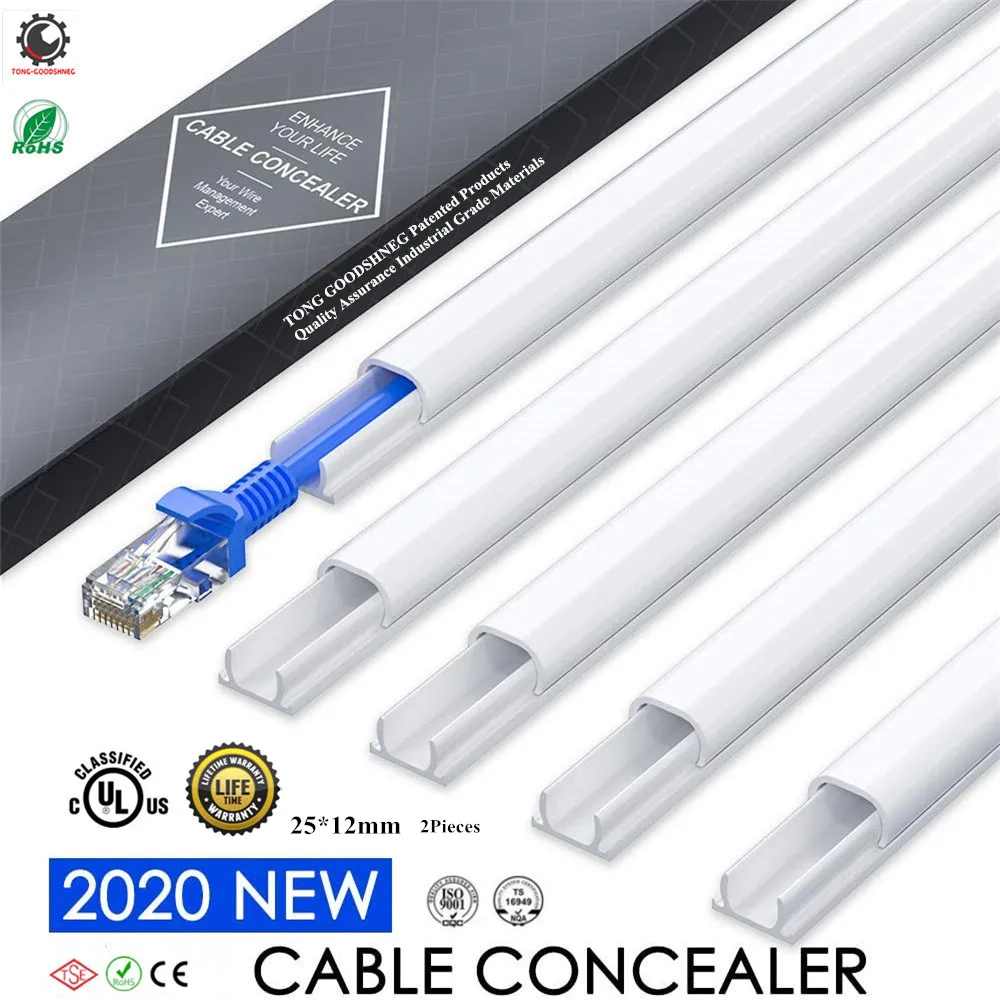 

New Cord Hider,Mini Wire Cable Cover,PVC Cable Concealer Channel,Paintable Cord Cover to Hide Speaker Wire 0.98"X0.47"Trunking