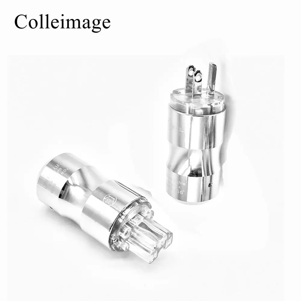 

Colleimage Hi-end Hifi One pair Rhodium plating AU Power Plug HIFI Power Cord Cable Plug IEC Plug