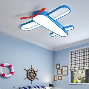 

luxury Chandelier Lamps For Girls Room Boy Bedroom Blue Airplane Light Shade Lighting Lampadario Lustres Fixture