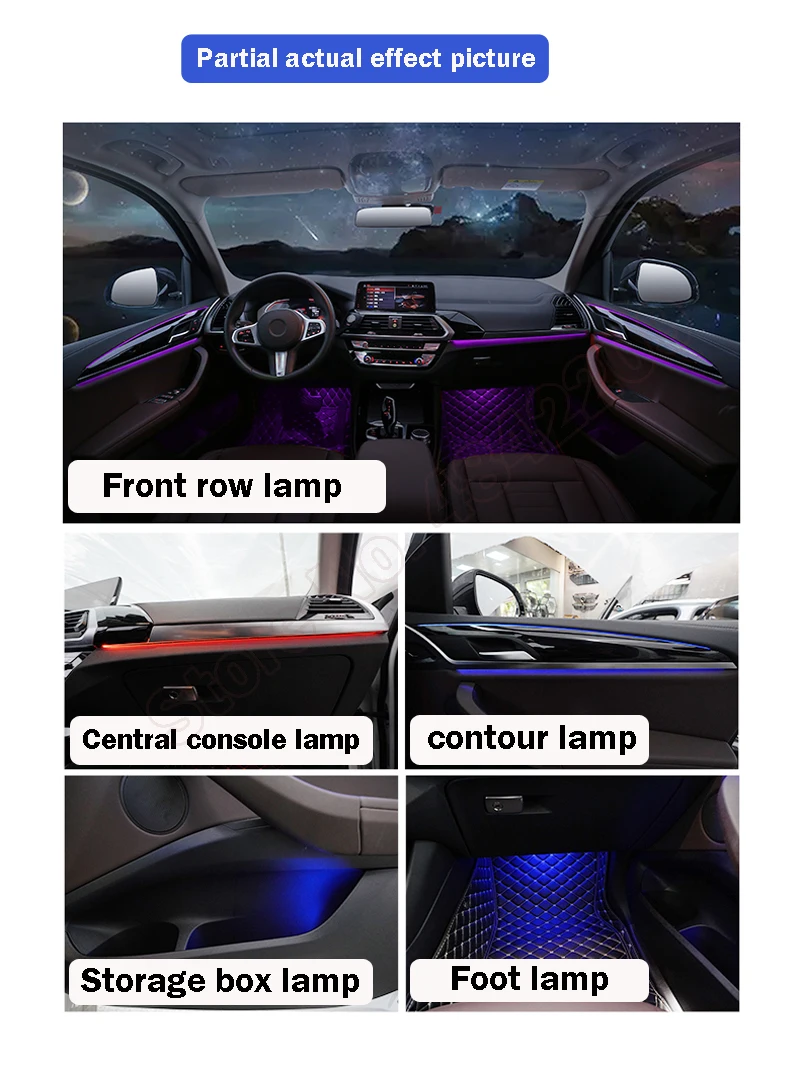 BMW X3 G01 2017-2021用のアンビエントライト 11 Colors Set For BMW X3 G01 2017-2021 Screen control