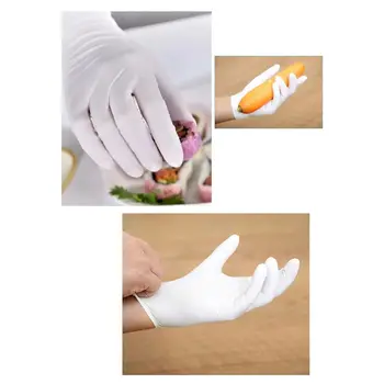 

100Pcs Pure White Waterproof Disposable Washing Cleaning Nitrile Gloves Work Safety Gloves
