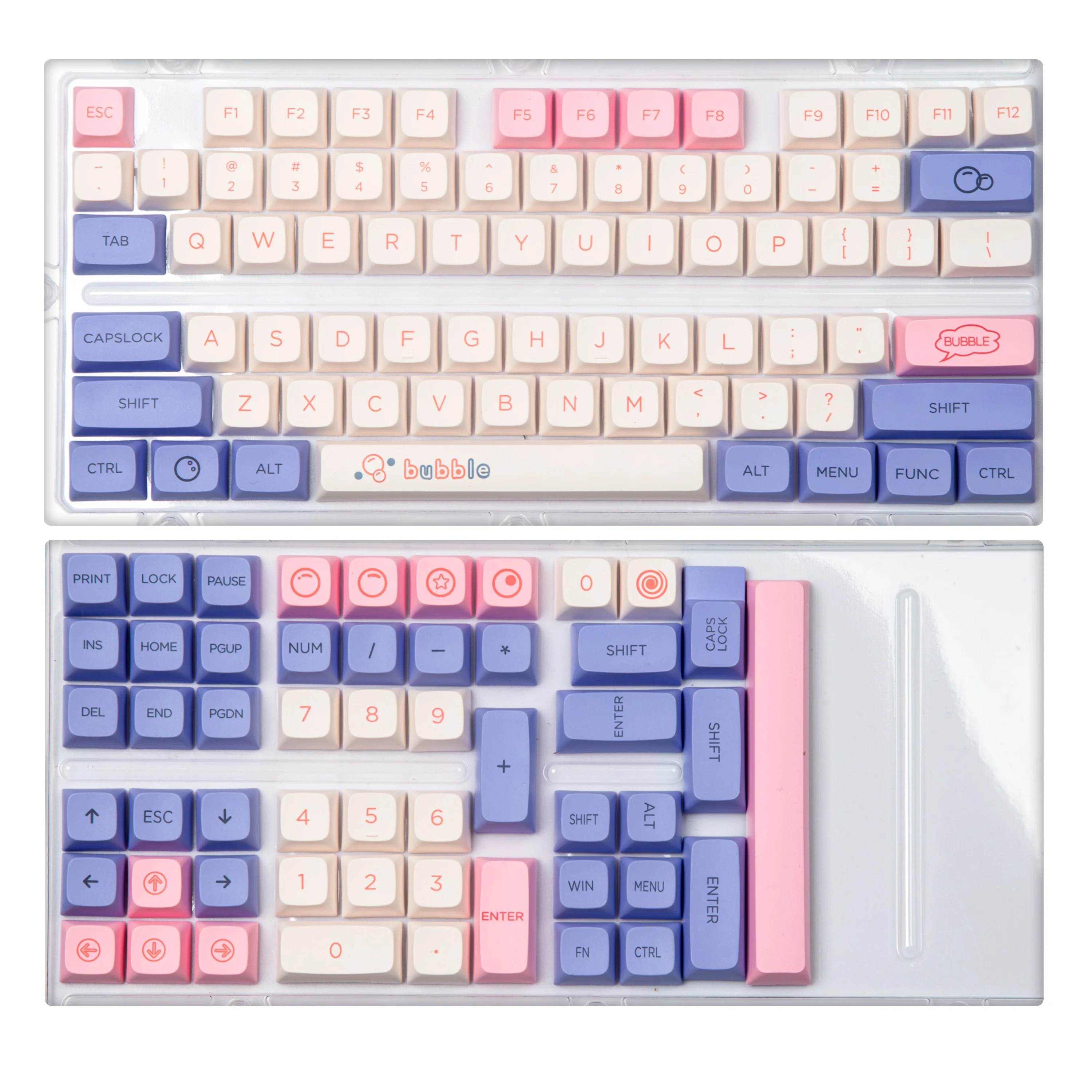 127 Keys XDA Keycap PBT Dye Sub Keycaps Bubble Theme Personalized Keycaps For Cherry Mx Switch GMMK pro Mechanical Keyboard 