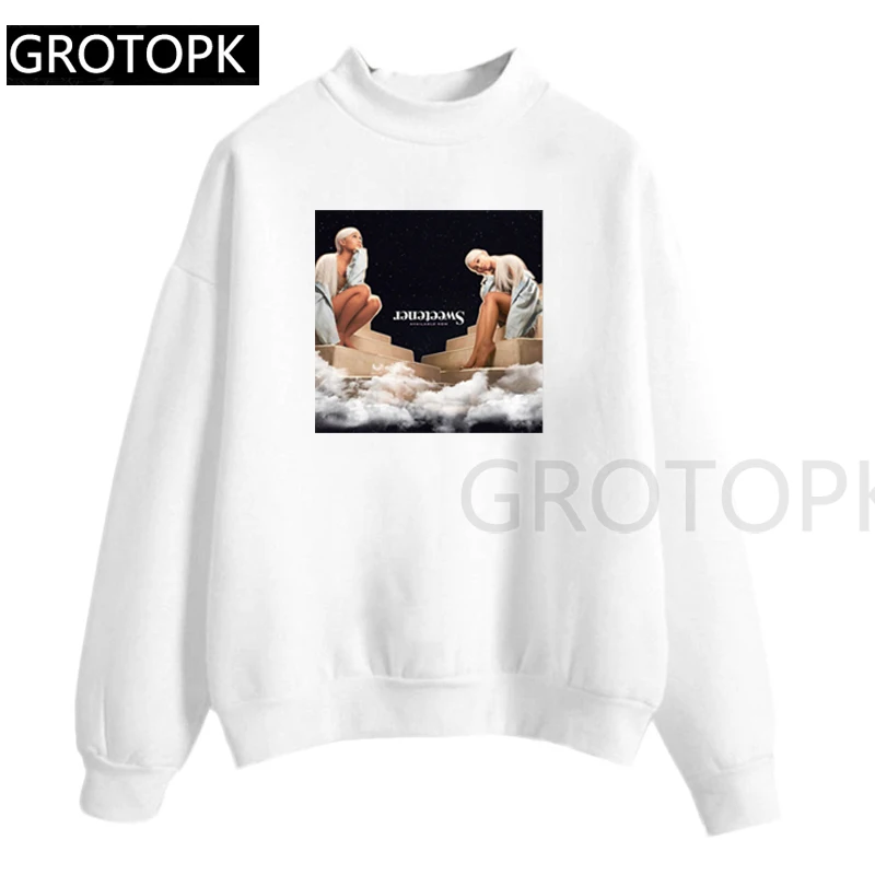 GM12421-wh Ariana Grande Harajuku женские толстовки и худи женские розовые и Белые Повседневные флисовые худи с капюшоном для женщин и девушек - Цвет: GM12421-wh