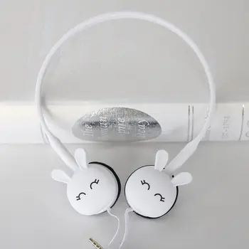 

Cartoon Rabbit Wired Headphones Music Earphones Head-mounted Headset With Microphone For IPhone For Xiaomi Huawei Child Gifts
