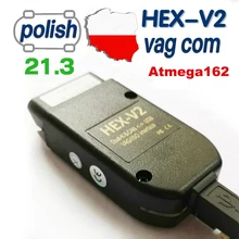 2021 mais novo hex v2 interface vagcom 21.3 vag com 20.12 para vw para audi skoda seat vag 20.4 polonês inglês diagnóstico do carro