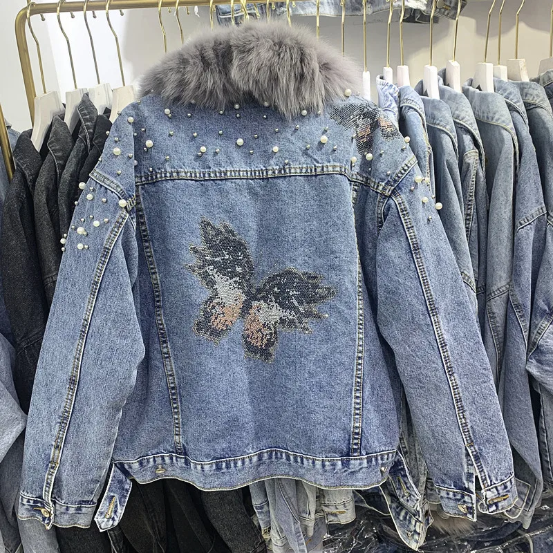 Зимние джинсовые парки из настоящего меха преодолеть теплая дутая куртка с