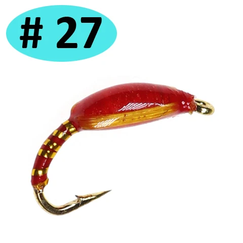 Color 27 ICERIO 8 шт. Midges Buzzer Nymphs мухи форели рыболовные приманки - Цвет: Color 27
