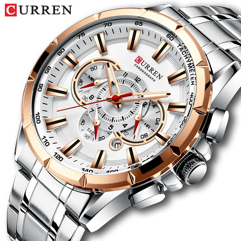 Relogio Masculino CURREN Мужские часы Топ люксовый бренд сталь Бизнес ...