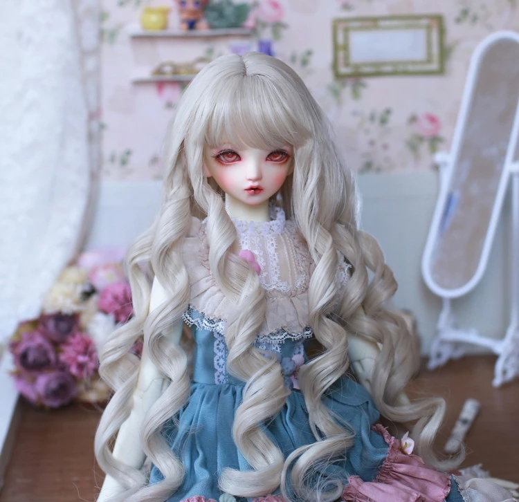 High temperature fiber BJD SD Bangs long curly wig female doll wig 1/3 1/4 1/6 bjd doll Black for dolls New high quality doll wig headgear toy wigs doll wigs