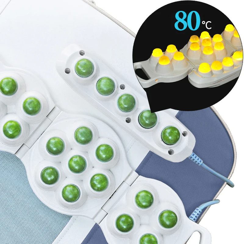 3 year warranty massage bed electric Full Body Moving and Rolling Heat Jade Stone Massage Bed electric jade roller massage table 5