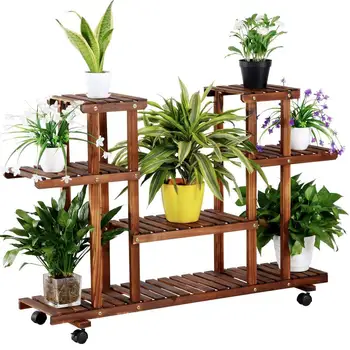 

5 Tiers 115cm Wooden Estante Plant Estanteria Rack Display Shelf Home Indoor Outdoor Yard Garden Patio Balcony Flower Stands