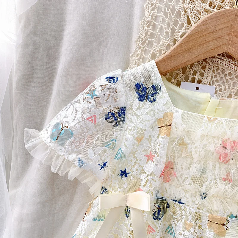 LOVE DD&MM Girls Princess Dresses Summer Children's Clothing Cute Butterfly Lace Bow Comfortable Baby Costume Clothes girls dress princess costume kids clothes