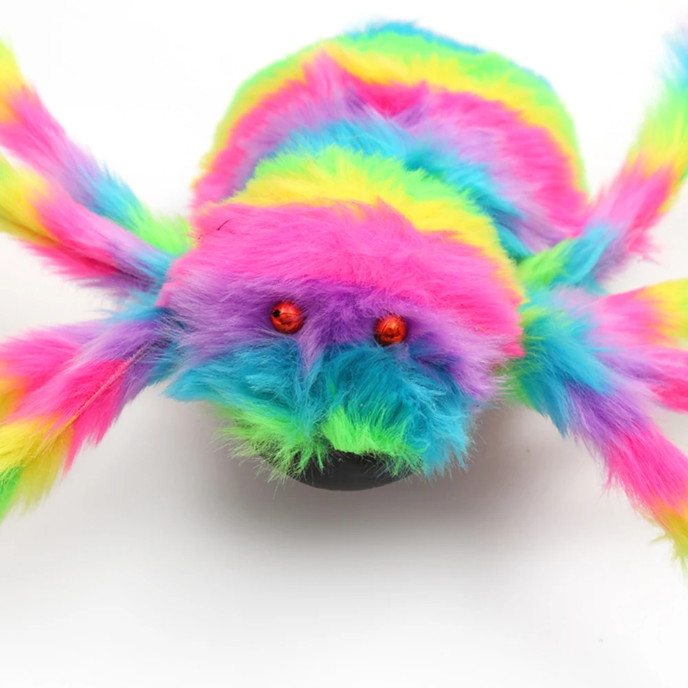 Novel Large Size 125cm Plush Spider made of wire and plush two styles Funny Toy for 4