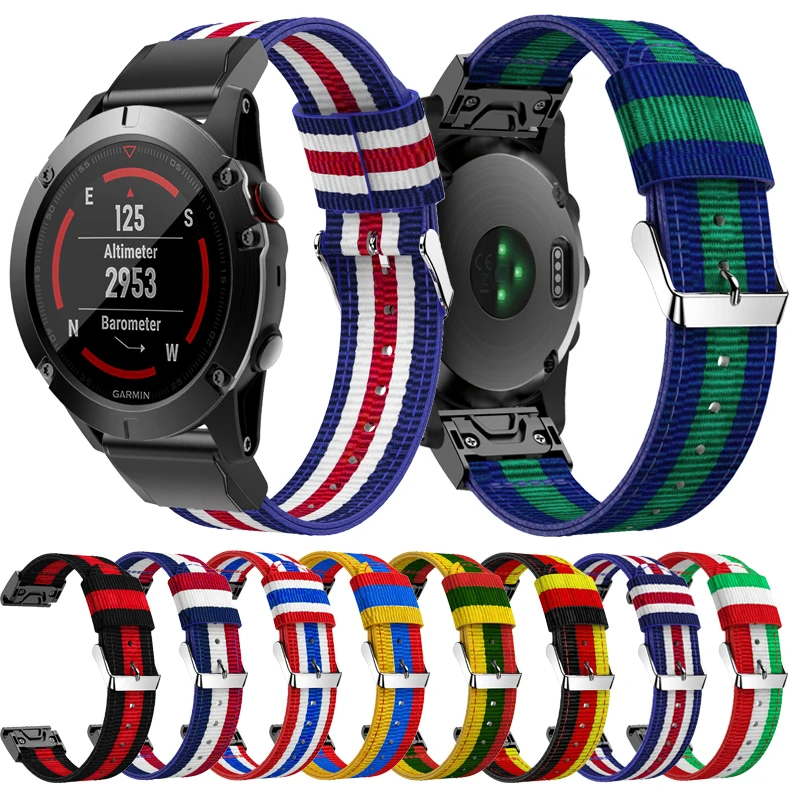 26 22 20 мм ремешок для наручных часов Garmin Fenix 5X 5 5S плюс 3 3HR 6 6S 6X Pro часы Quick Release нейлон