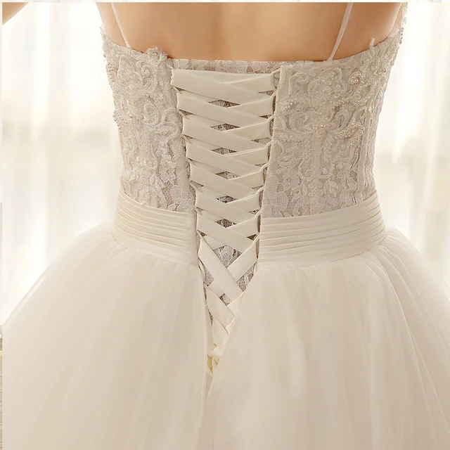 SL-8196 spahetti strap wedding dress boho a line lace cheap wedding bridal gown corset back beads princess bridal dresses women 6
