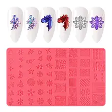 

Nail Template Exquisite Practical for Girl Colorful Silicone Nail Stemping Plates for Girl