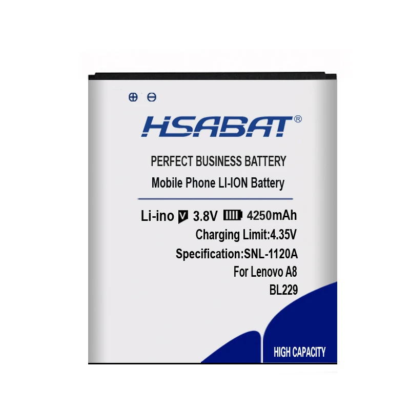 HSABAT 4250mAh BL229 аккумулятор для мобильного телефона, аккумулятор для lenovo A8 A808T A806