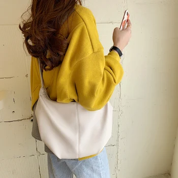 

South Korea spring and summer new retro minimalist pleated dumplings wrapped Ins female fashion one-shoulder bag diagonal cross