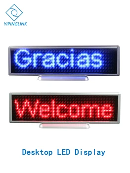 

Bluetooth advertising desktop LED display silver case 16*64 pixels scrolling text mini LED screen counter stall promotion sign