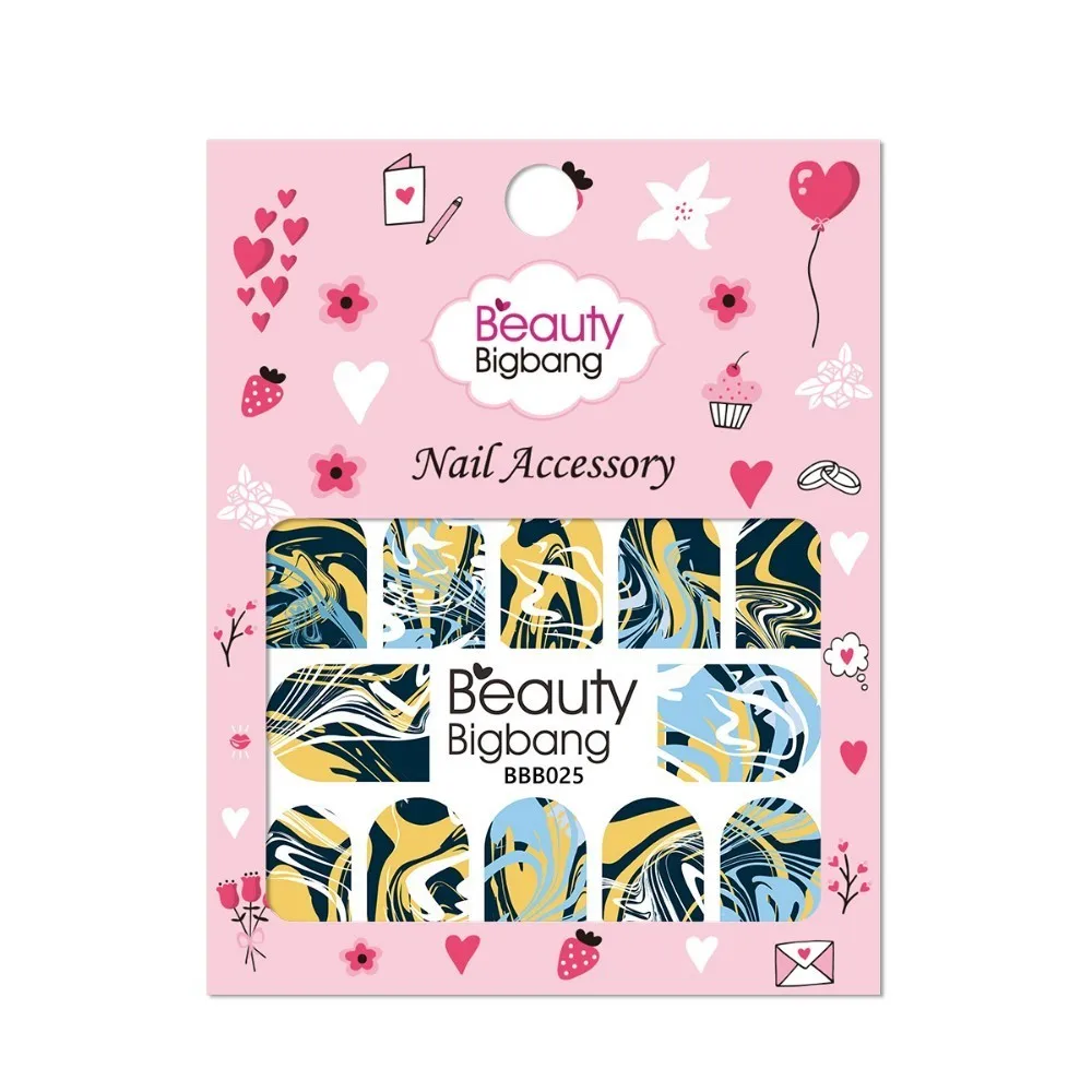 

1 Sheet BeautyBigBang Nail Sticker Water Slider Decoration Marbling Lines Theme Design Manicure Decorat DIY Nail Art BBB-025