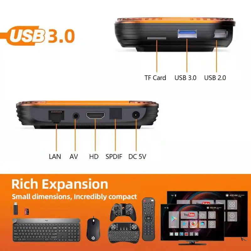 NEW HK1 RBOX X4 Android 11 Amlogic S905X4 Smart TV BOX 2.4G&5G Dual Wifi 1000M 8K 4K 3D Youtube Media Player Set Top Box TV BOX