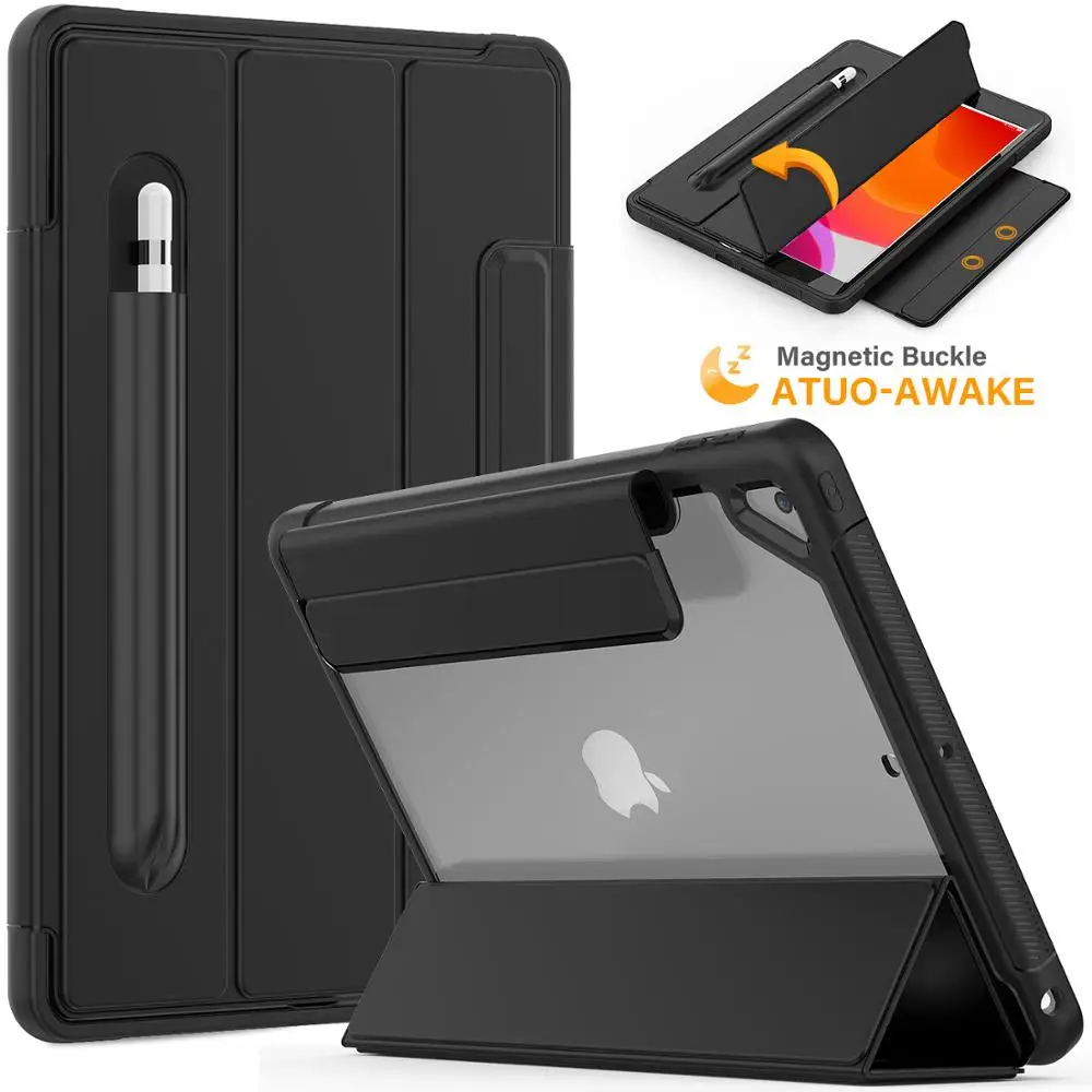 

HXCASE Transparent Back Cover for iPad 8th Generation Case 2020 iPad 7th Generation 10.2 inch with Auto Awake&Sleep Function