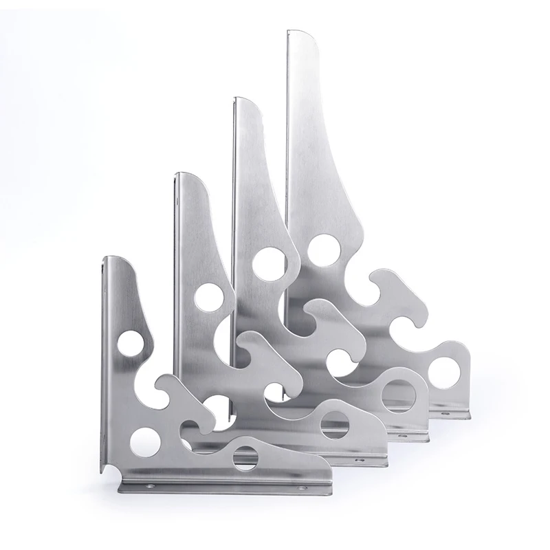 

Stainless steel multifunctional shelf wall trigonometric bracket with hook upper and lower brackets Strong load-bearing